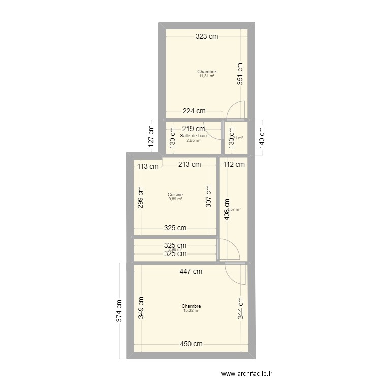 PLAN VARILHES etage. Plan de 7 pièces et 48 m2