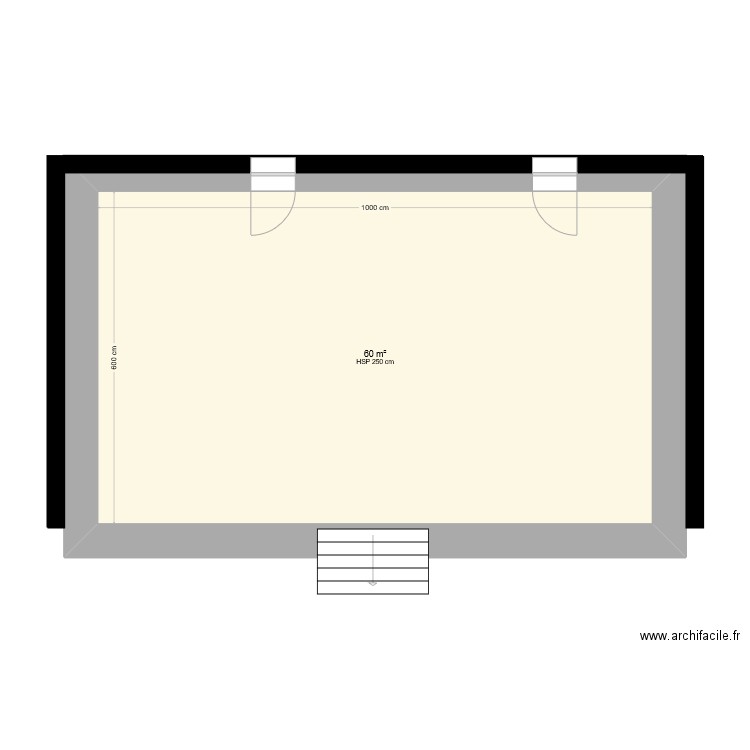 ILOT VERT Action5 espace scènique. Plan de 1 pièce et 60 m2