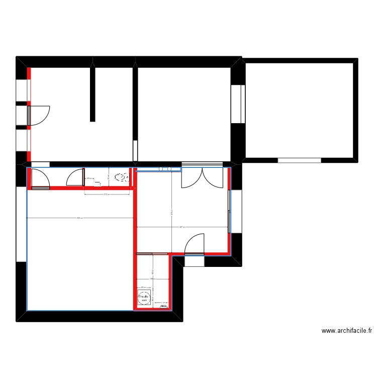 DUFRECHE RDC 2. Plan de 4 pièces et 120 m2