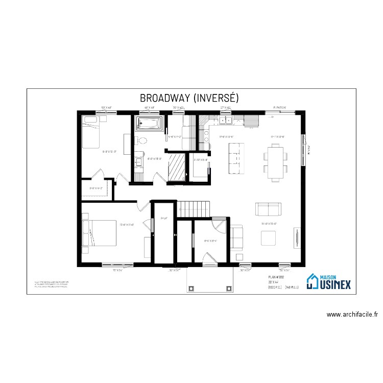 Karine Girard Yves Larose. Plan de 1 pièce et 2 m2