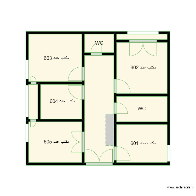 مخطط الوحدة. Plan de 10 pièces et 22 m2