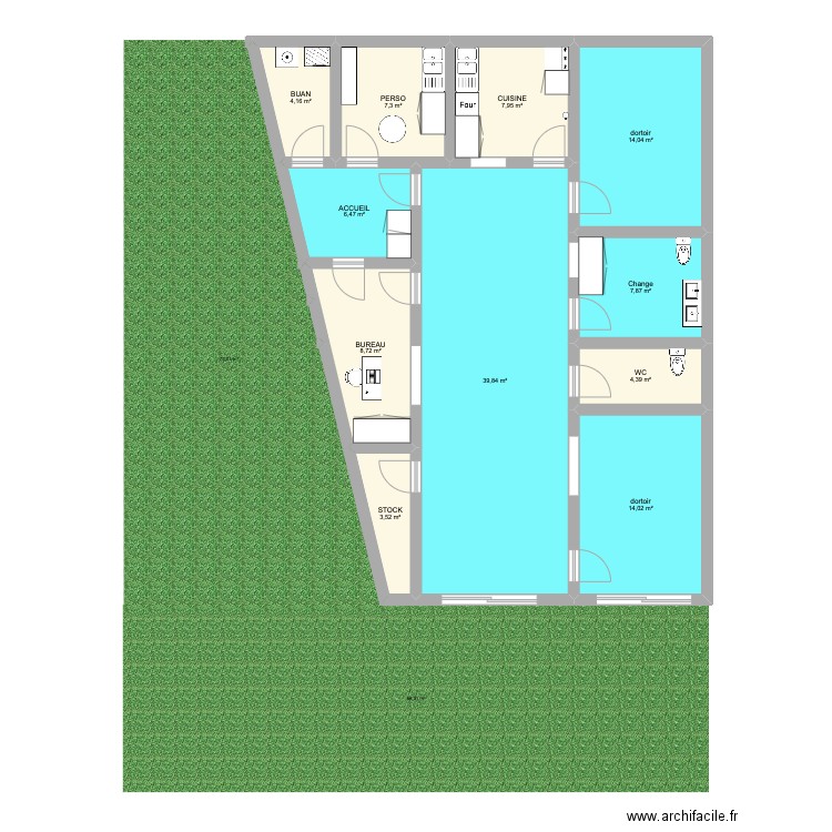 PLAN CHARLOTTE 2. Plan de 11 pièces et 118 m2