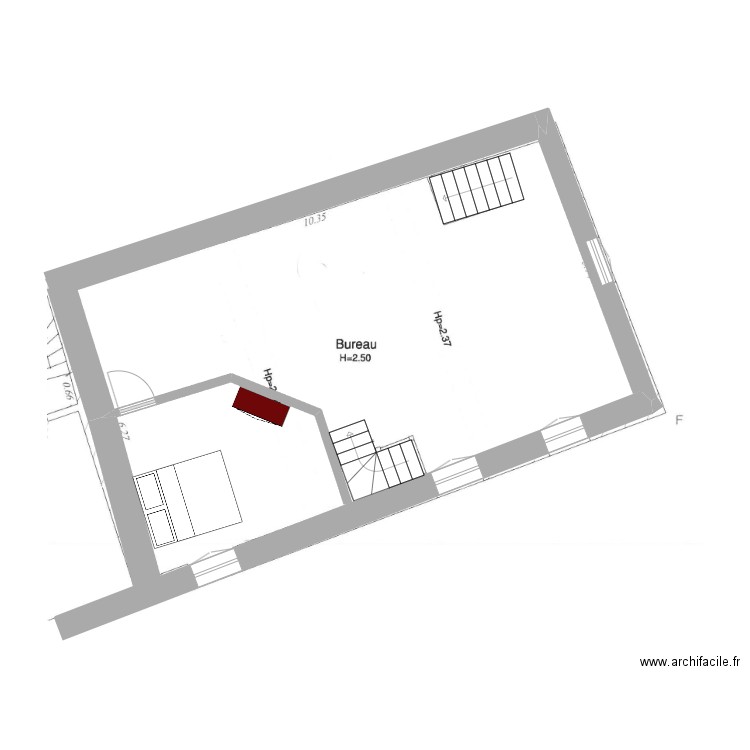 Chambre étage Béné et François. Plan de 0 pièce et 0 m2