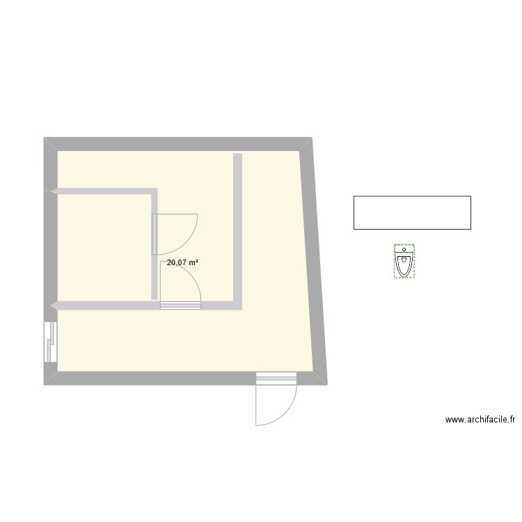 SDB -DRESSING. Plan de 1 pièce et 20 m2