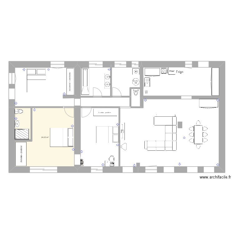 maison 38. Plan de 1 pièce et 24 m2