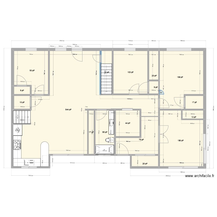 MAISON MAMAN4. Plan de 14 pièces et 125 m2