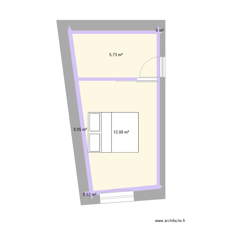 Chambre 1 . Plan de 5 pièces et 18 m2