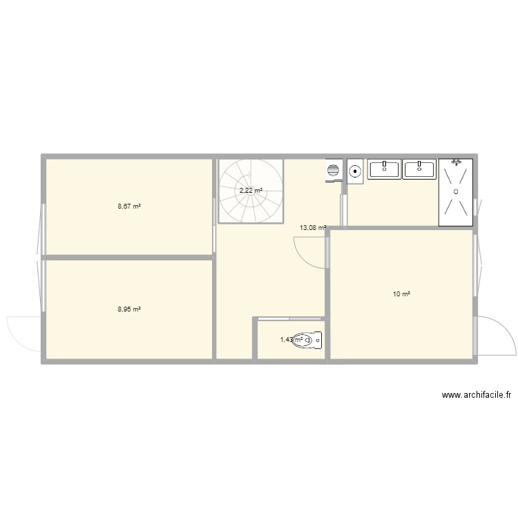 Maison bld de byans. Plan de 8 pièces et 92 m2