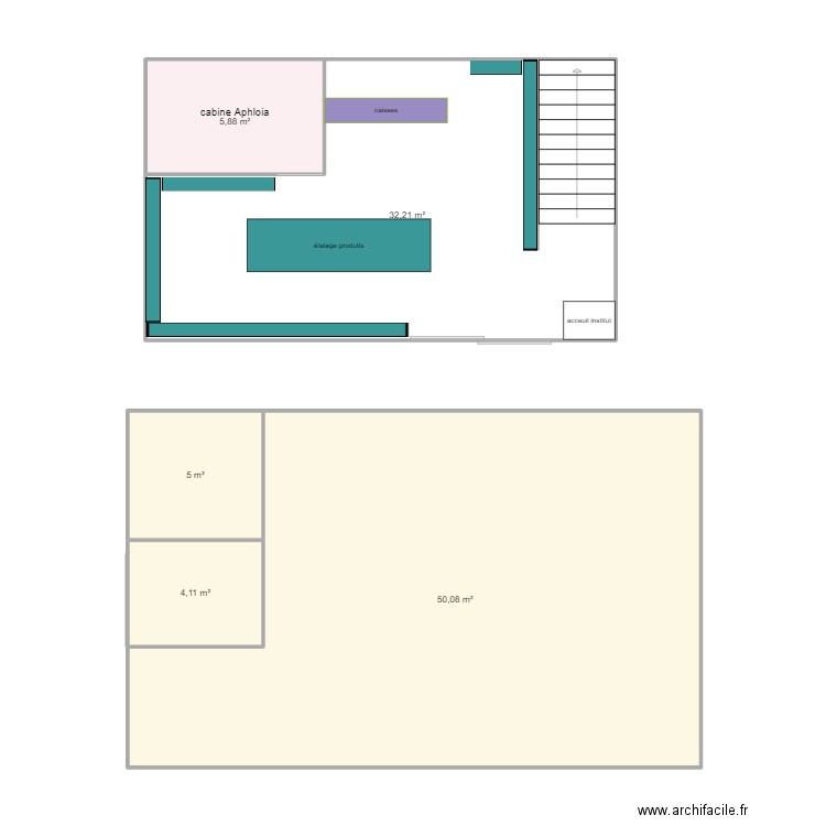 yves rocher. Plan de 5 pièces et 97 m2