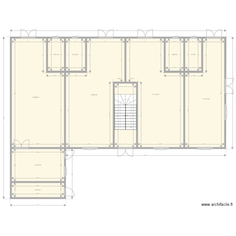 Plan Terminus. Plan de 11 pièces et 211 m2