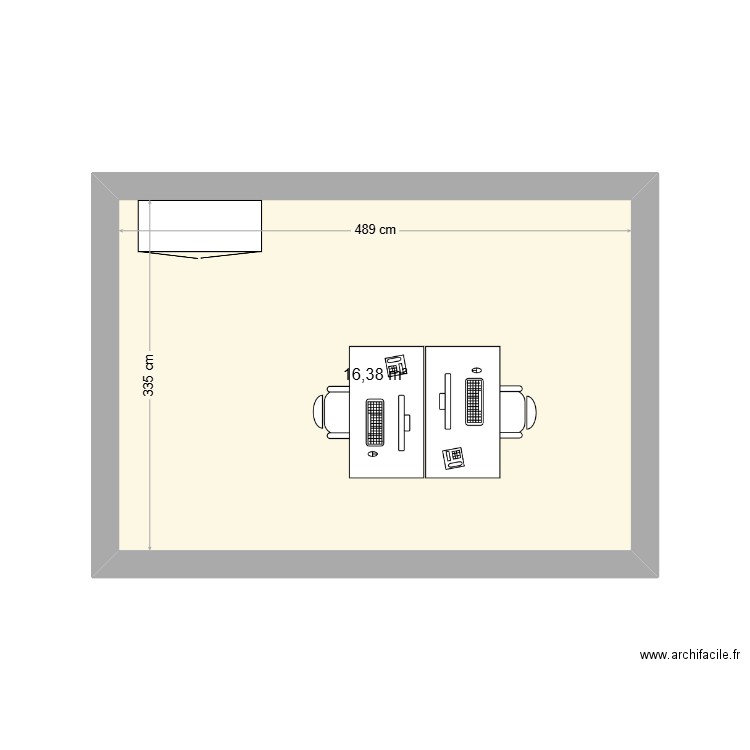 essai. Plan de 1 pièce et 16 m2