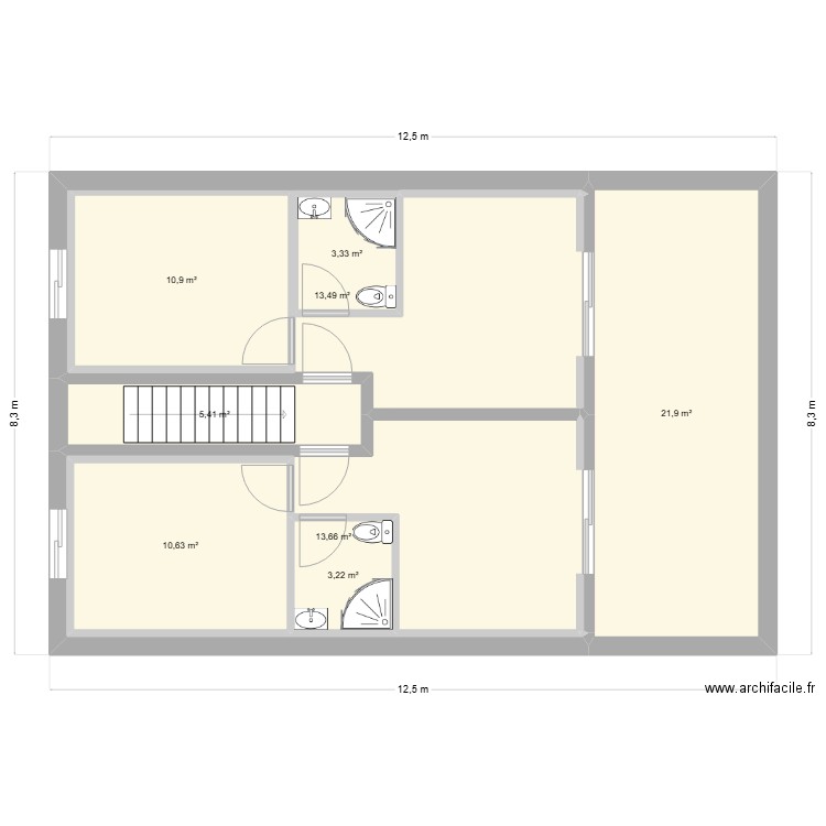 Maison Guérande_Etg. Plan de 8 pièces et 111 m2