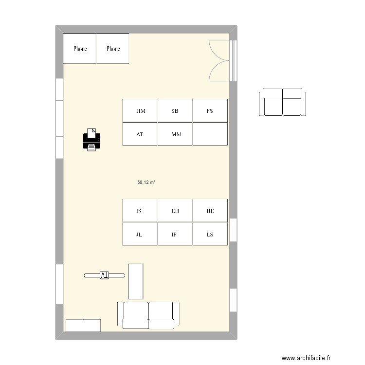 240910 Eylau 3. Plan de 1 pièce et 58 m2