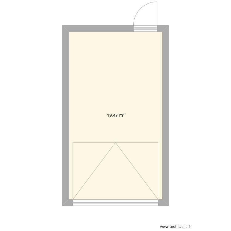 plan. Plan de 1 pièce et 19 m2