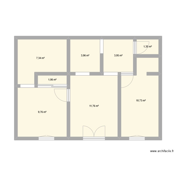 VEILLON- ROUEN. Plan de 8 pièces et 50 m2