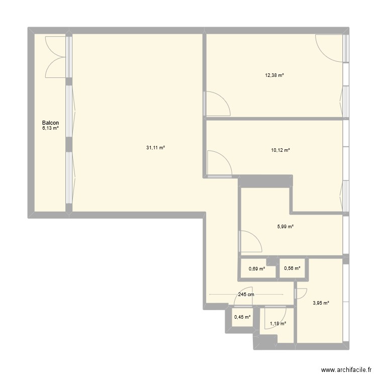 Metz plantières (version T3 - 1.1). Plan de 13 pièces et 73 m2