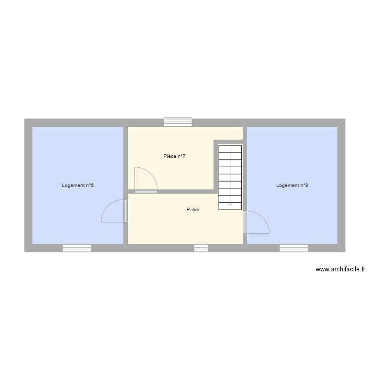 Ville aux dames étge. Plan de 4 pièces et 43 m2