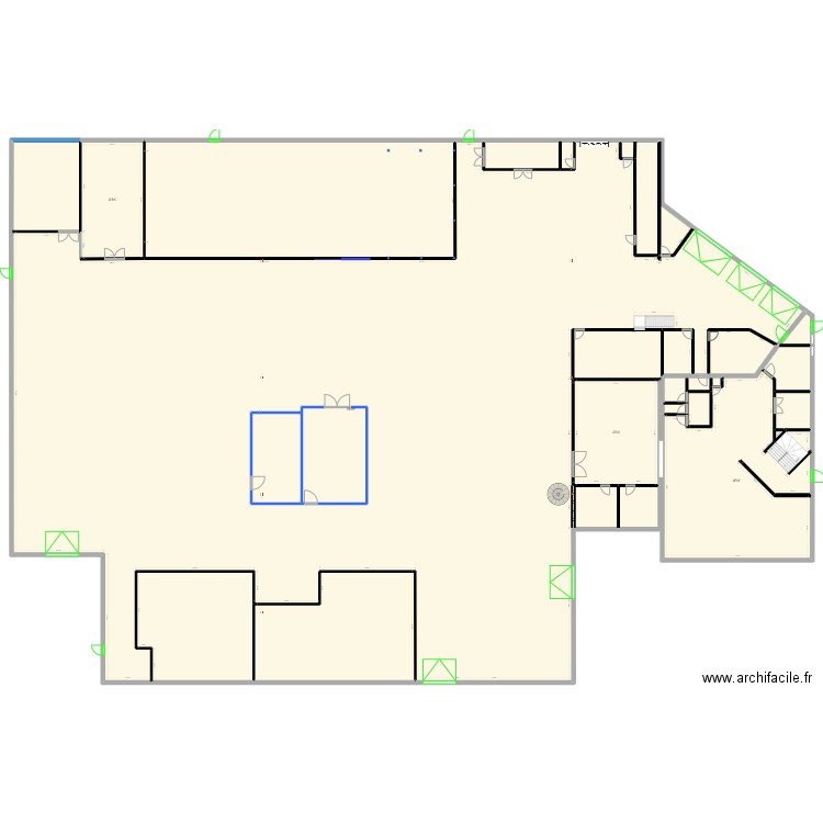 OHM RDC V plan vide. Plan de 29 pièces et 3114 m2