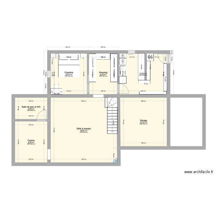 nouveau plan extension. Plan de 7 pièces et 94 m2