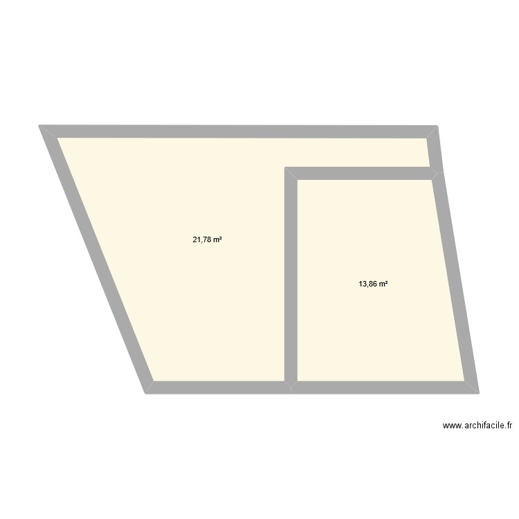 essai. Plan de 2 pièces et 36 m2