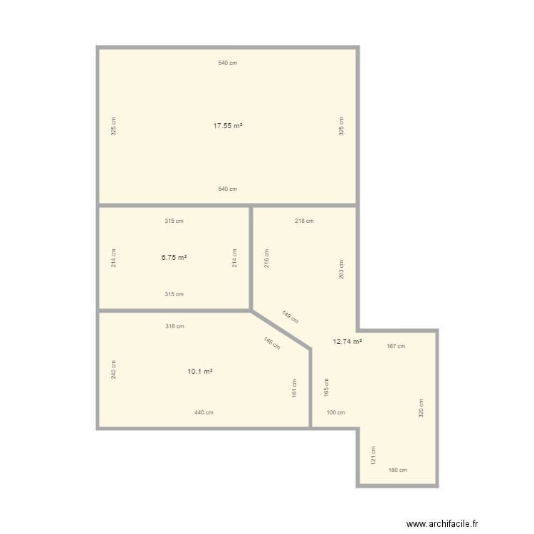 BOLVIN. Plan de 4 pièces et 47 m2