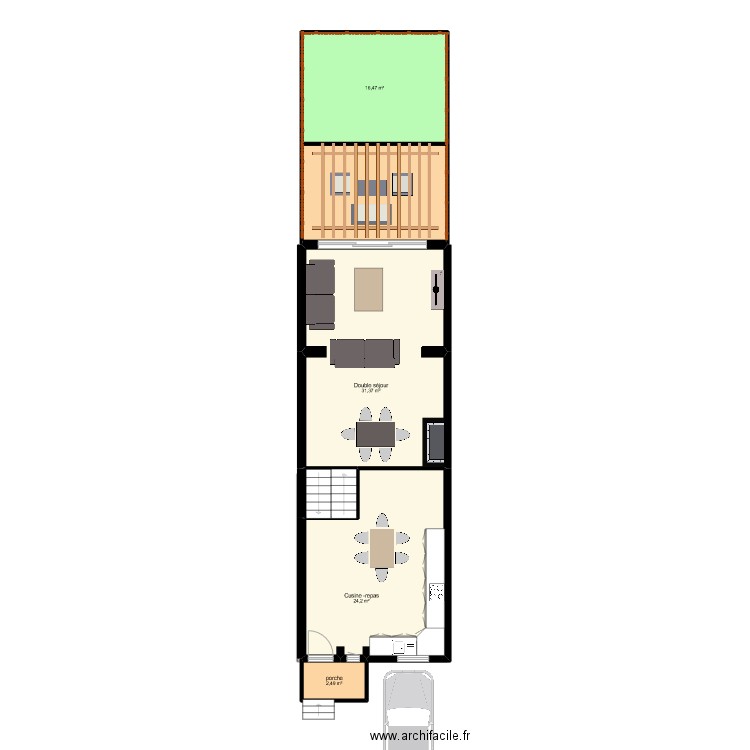 VANTRINPONT. Plan de 21 pièces et 185 m2