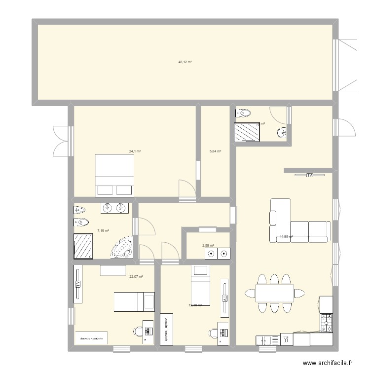 Maison Nothum. Plan de 9 pièces et 171 m2