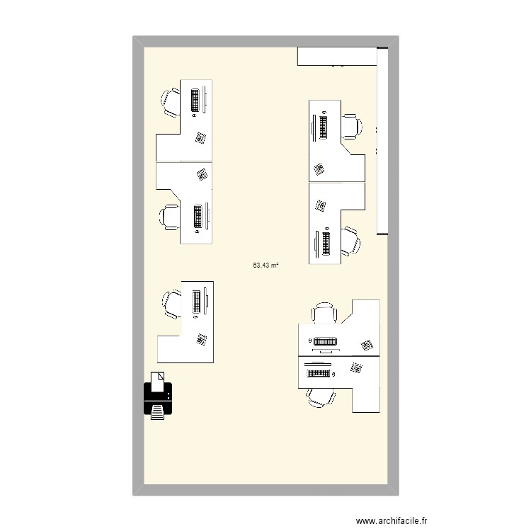 plan A. Plan de 1 pièce et 63 m2