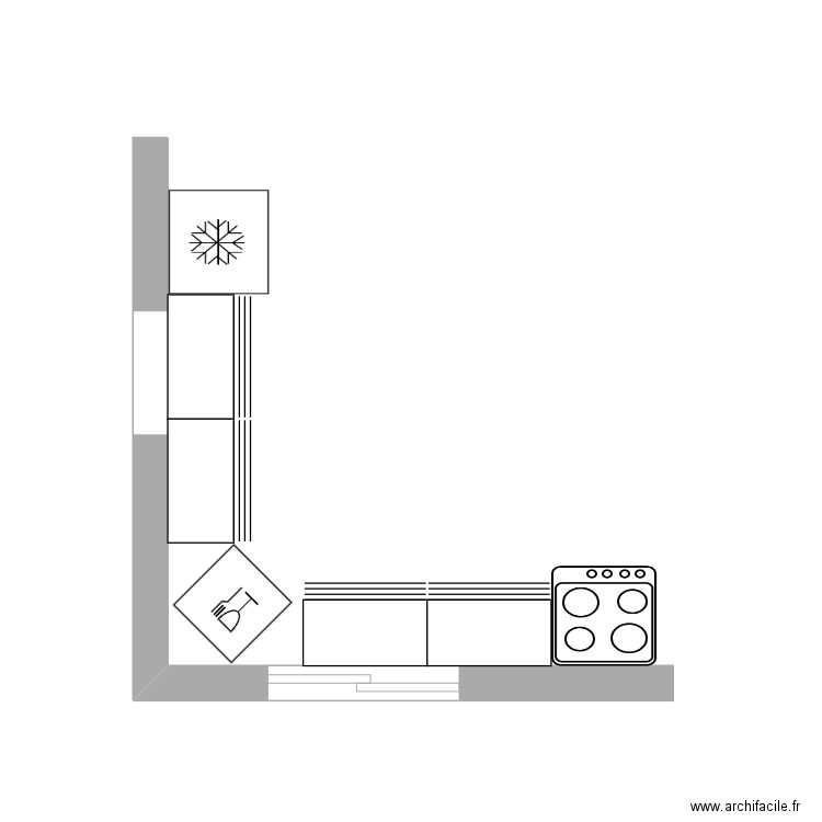 plan cuisine. Plan de 0 pièce et 0 m2