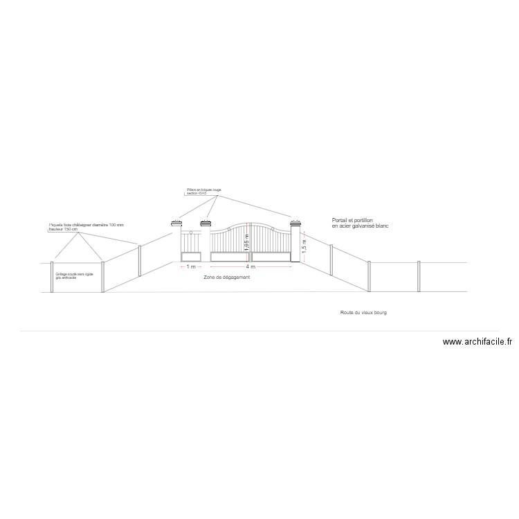 piliers portail. Plan de 0 pièce et 0 m2