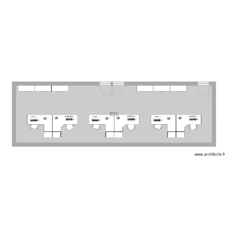 Bureau proposition. Plan de 1 pièce et 57 m2