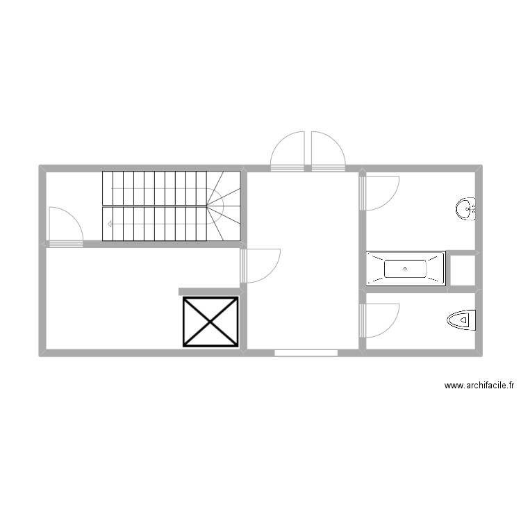 jty. Plan de 6 pièces et 40 m2