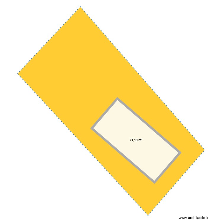 Saméon. Plan de 1 pièce et 71 m2