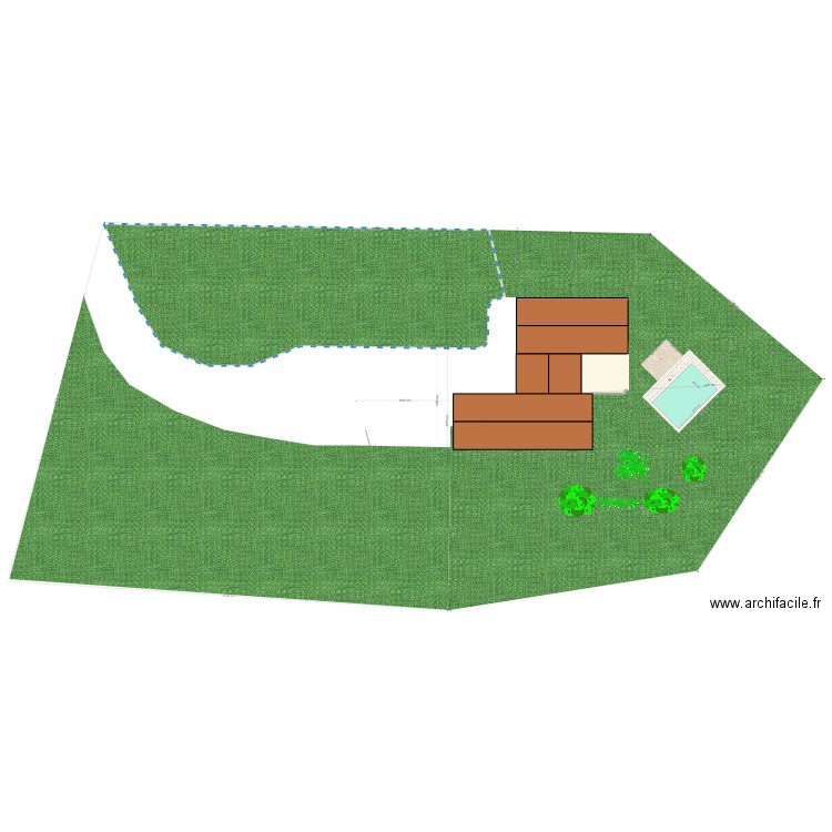 parcelle avec côtes. Plan de 1 pièce et 21 m2