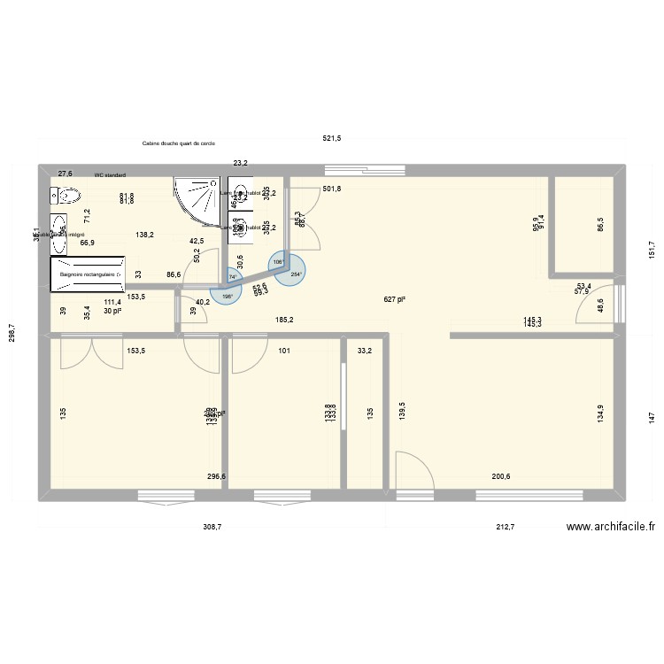 Boischatel . Plan de 3 pièces et 86 m2