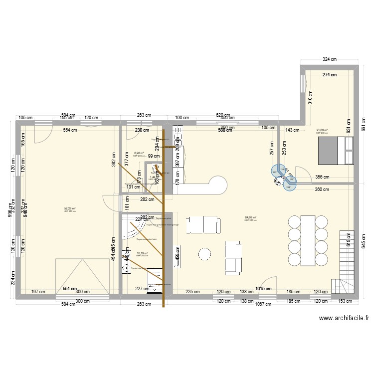 maison ailly. Plan de 6 pièces et 178 m2