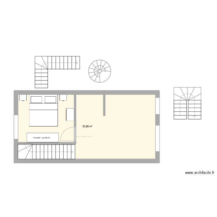 elise 15 03 2025. Plan de 1 pièce et 34 m2