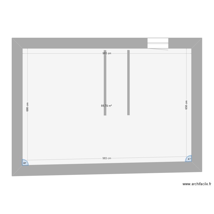 saint girons. Plan de 1 pièce et 66 m2