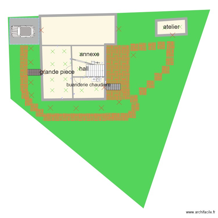 projet elec exterieur. Plan de 6 pièces et 92 m2