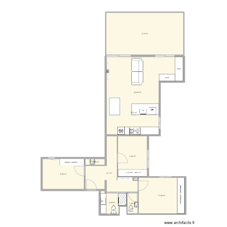 test2. Plan de 12 pièces et 95 m2