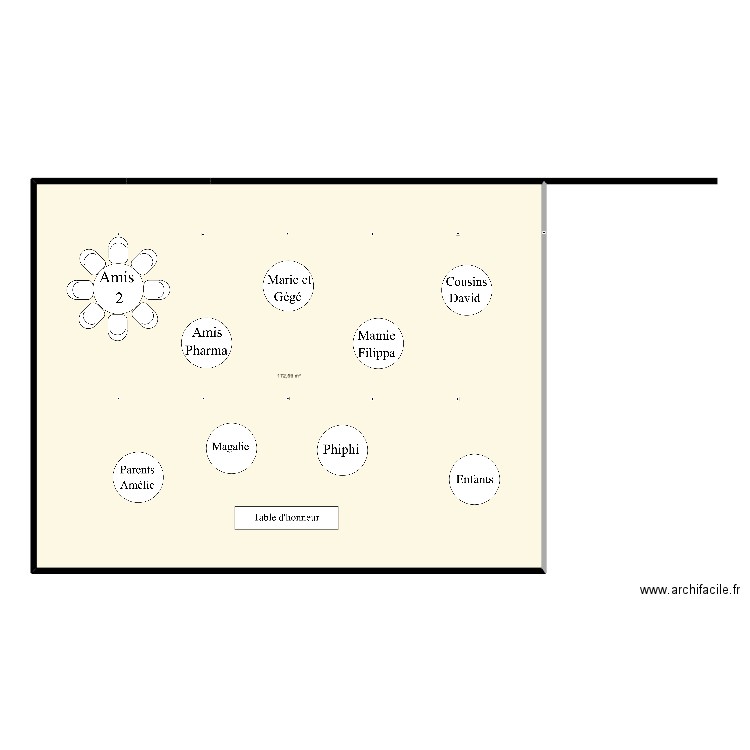 Plan mariage. Plan de 1 pièce et 173 m2