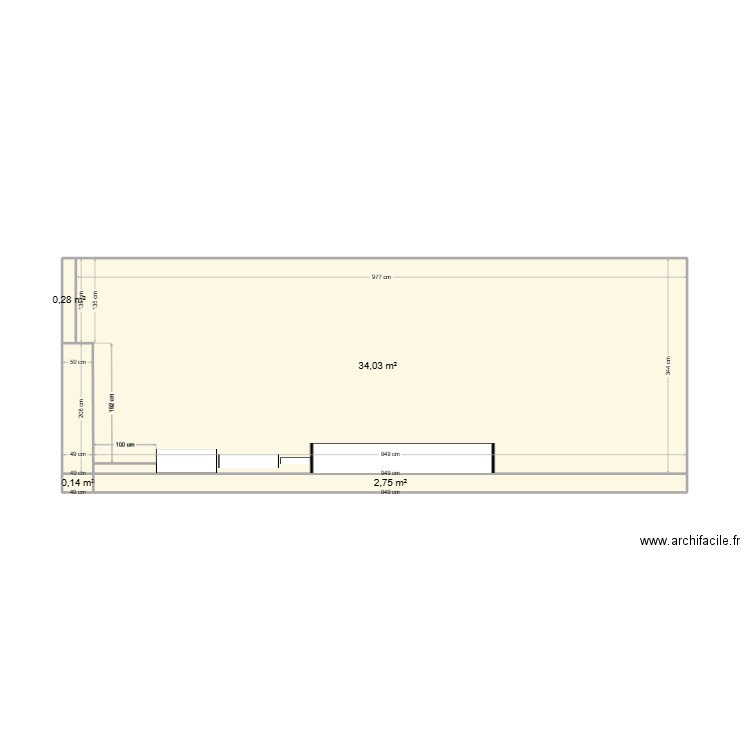 6 cave essai. Plan de 4 pièces et 37 m2