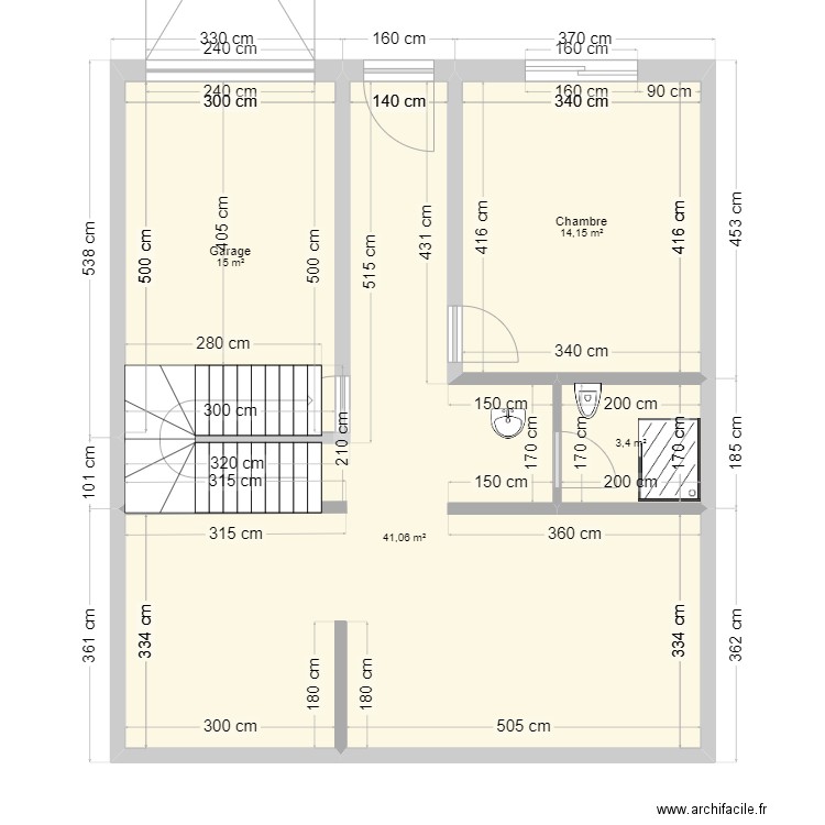 maison 123. Plan de 4 pièces et 74 m2