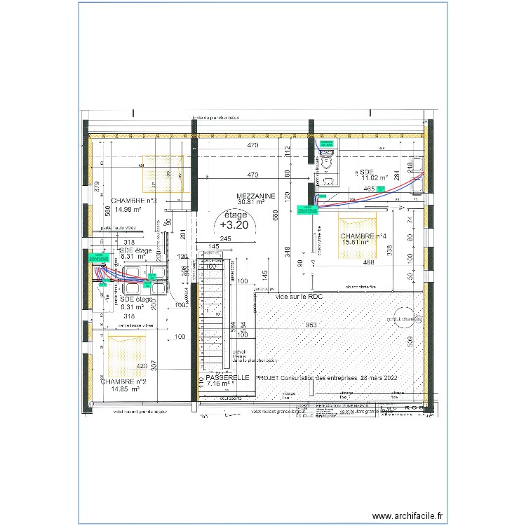 GFI PLOMBERIE ETAGE. Plan de 0 pièce et 0 m2