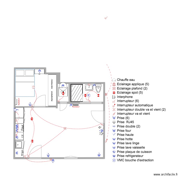 Appartement jardin plan elec finito. Plan de 0 pièce et 0 m2