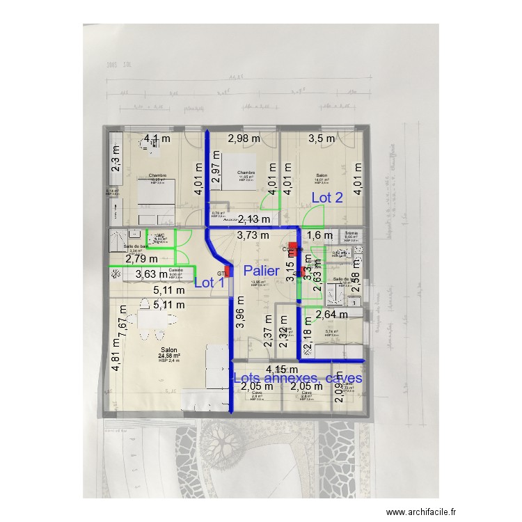 Tuilerie RDJ PRO. Plan de 20 pièces et 121 m2