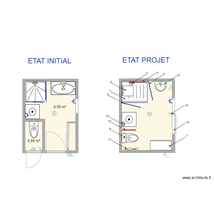 CARIA. Plan de 3 pièces et 12 m2