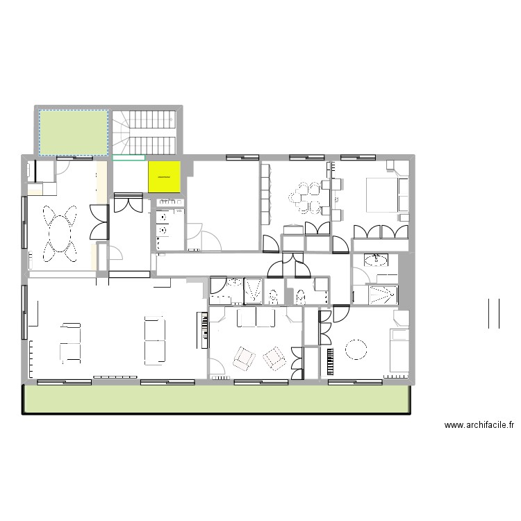 Appartement Enghien Mora variante 30 09. Plan de 6 pièces et 173 m2