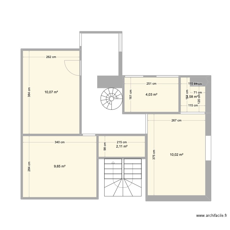 fond appartement. Plan de 6 pièces et 37 m2