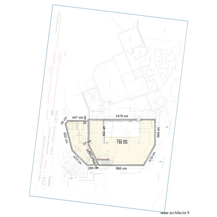 Saint Blaise. Plan de 2 pièces et 163 m2